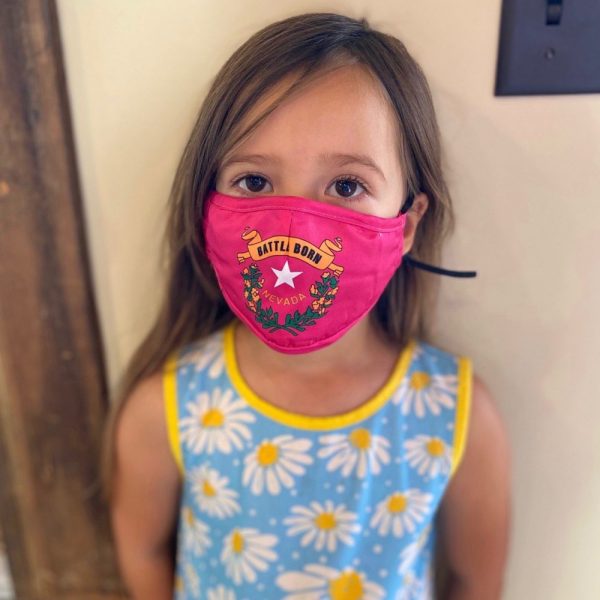 Made in Nevada Battle Born Kids/Youth Mask – Pink