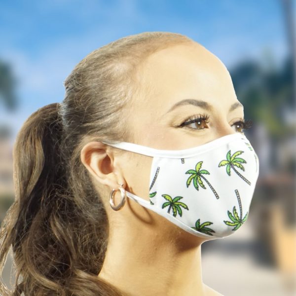 Made in Nevada Palms on White Face Mask