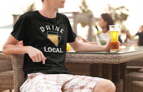 Made in Nevada Drink Local Black T-shirt
