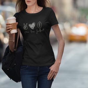 Made in Nevada Peace Love Football Ladies T-shirt