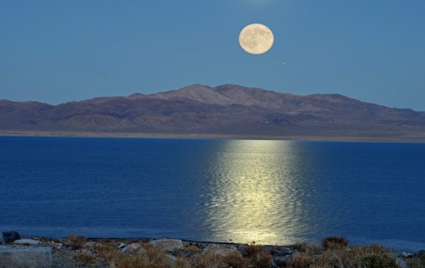 Made in Nevada “Equinox Moon, Walker Lake, NV” – Color Photographic Print