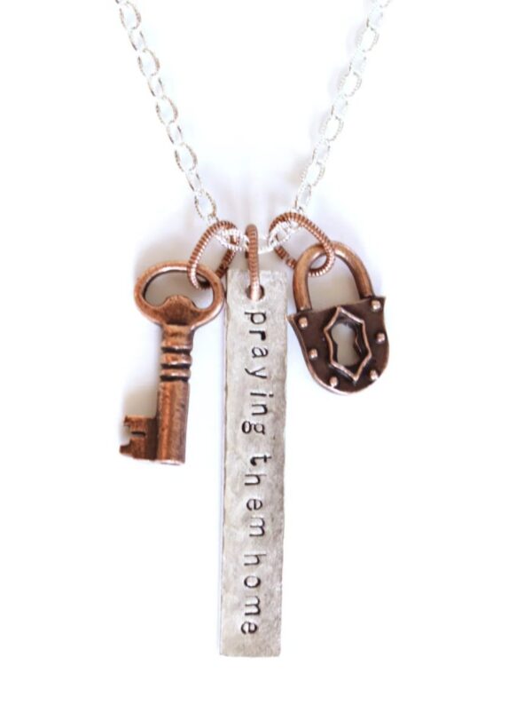 Made in Nevada PTH Long Bar Lock and Key Necklace