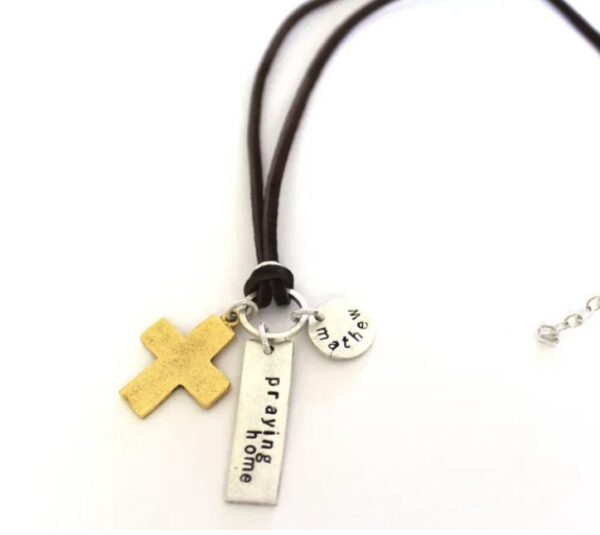 Made in Nevada Large Cross Leather Cord Necklace