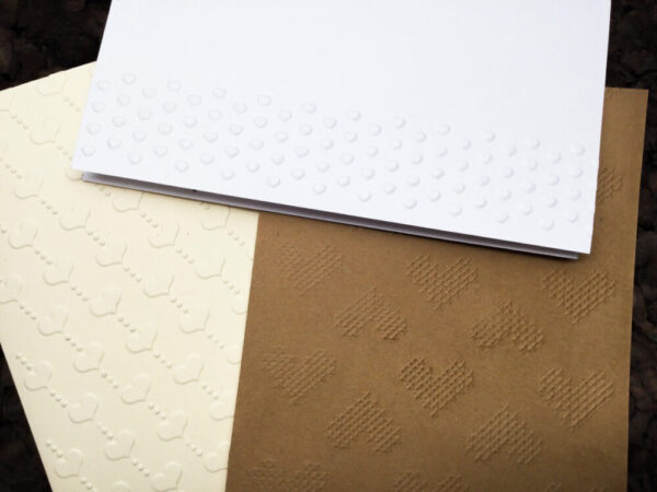 Embossed hearts note cards