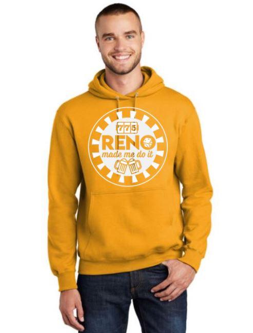 Made in Nevada “Reno Made Me Do It” Graphic Hoodie w/Kangaroo Pouch