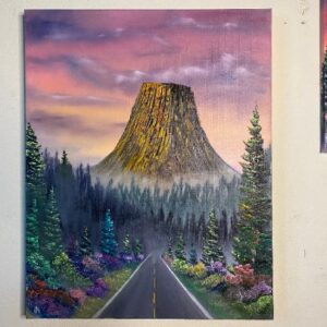 Made in Nevada The Devils Tower. Original Oil Painting on Canvas by Josh Kirkham. 24×30