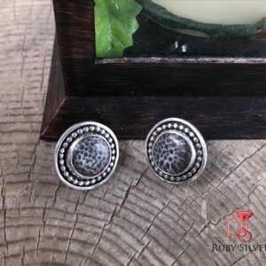 Made in Nevada Fossil Coral Stud earrings