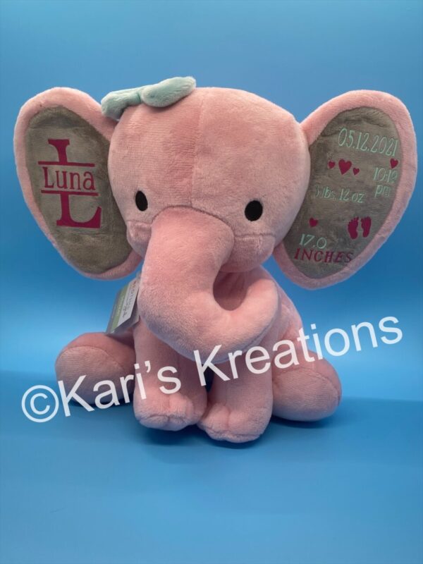 Product image of  Birth Stat keepsake plush elephant