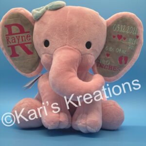 Product image of  Birth Stat keepsake plush elephant