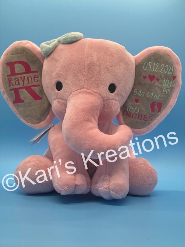 Product image of  Birth Stat keepsake plush elephant
