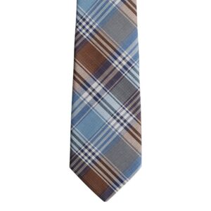 Made in Nevada Blue and Brown plaid necktie