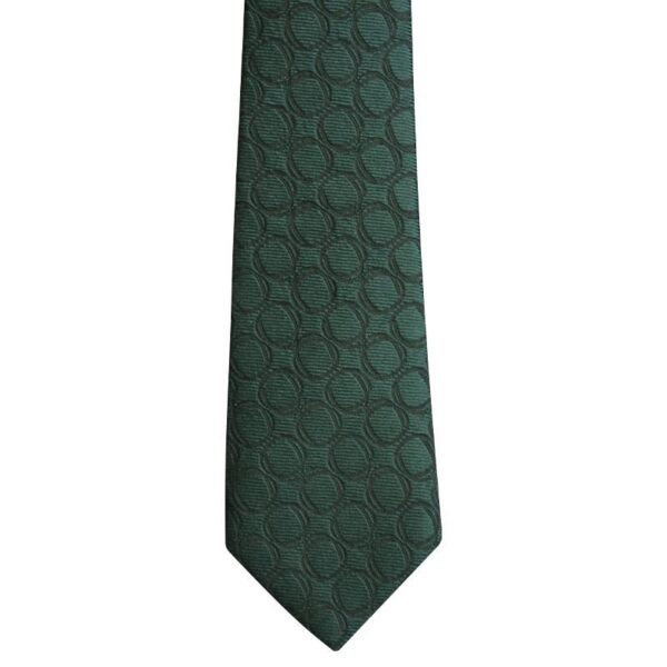 Made in Nevada Dark green necktie with double circles (extra long)
