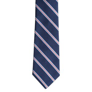 Made in Nevada Dark blue necktie with red and white stripes