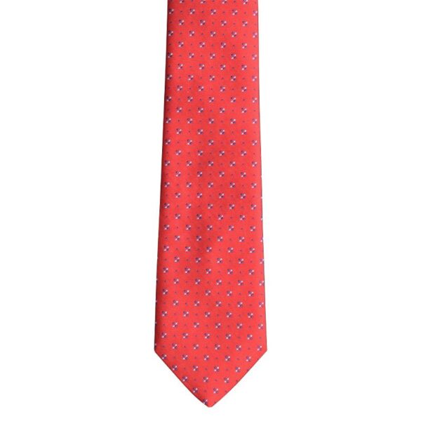 Made in Nevada Red necktie with dark/light blue design