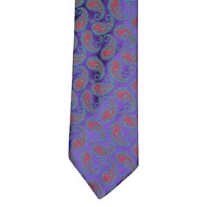 Made in Nevada Purple necktie with red paisley