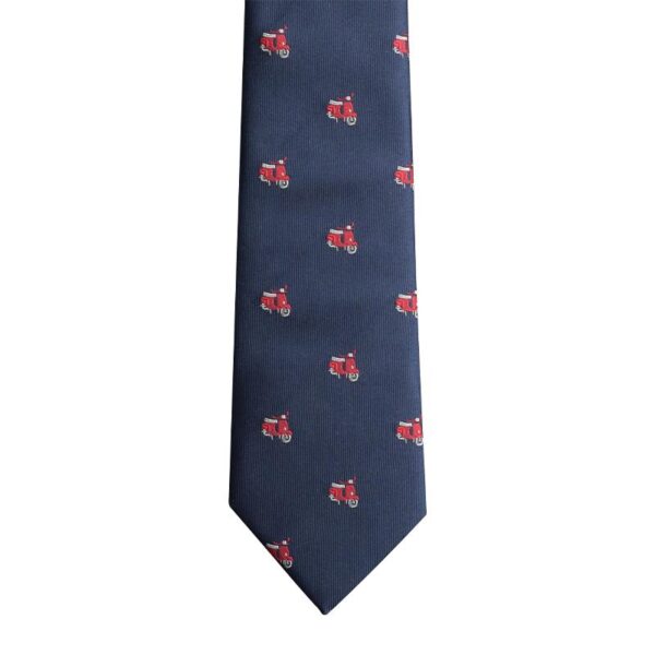 Made in Nevada Dark blue necktie with red Vespa