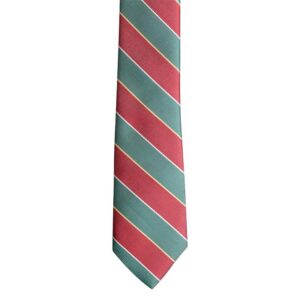 Red and Green wide stripes necktie (skinny)