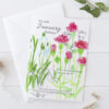 Birthday Greeting Card Botanical Birth Month Watercolor Flowers