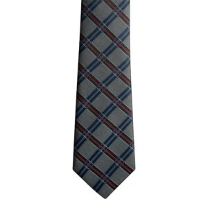 Made in Nevada Grey necktie with red/blue plaid