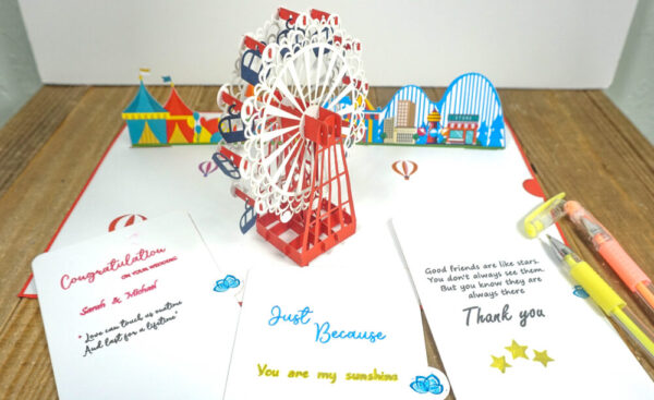 Made in Nevada Love Ferris Wheel Pop Up Greeting Cards