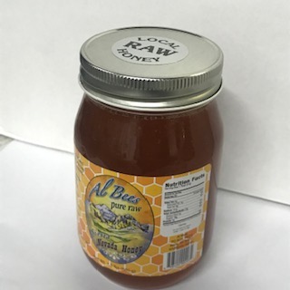 Made in Nevada Raw Honey pint glass jar