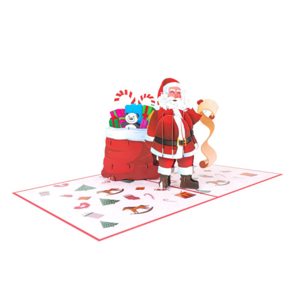 Made in Nevada Santa with Toy Bag 3D Pop Up Greeting Card