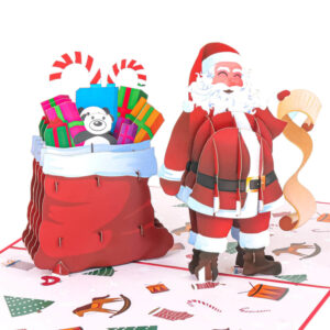 Made in Nevada Santa with Toy Bag 3D Pop Up Greeting Card