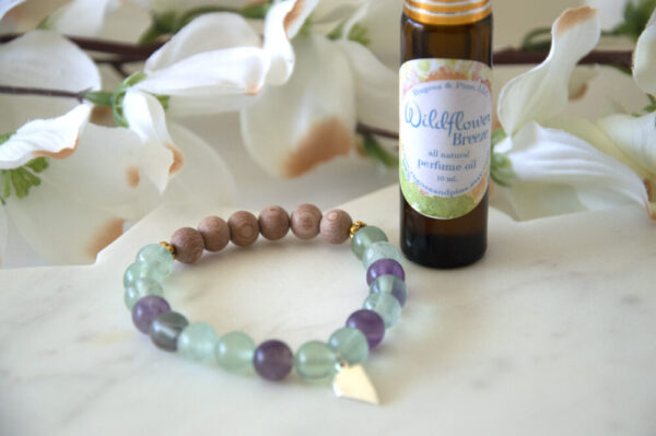 Product image of  Nevada Gemstone Bracelet Fluorite Aromatherapy Perfume Oil Set
