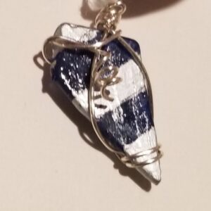 Made in Nevada Nevada pendant with wide blue & silver stripes