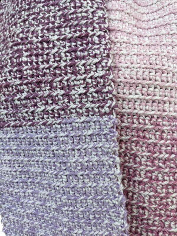 Made in Nevada Pink Rows – Crocheted Scarf for Women