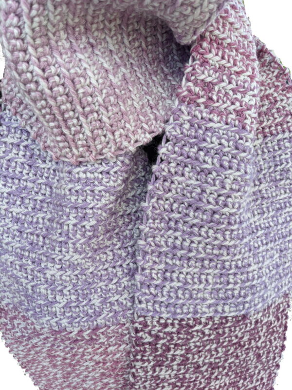 Made in Nevada Pink Rows – Crocheted Scarf for Women