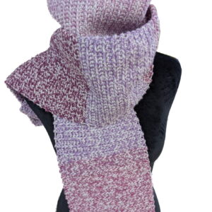 Made in Nevada Pink Rows Hand-Crocheted Scarf – Tweed Collection