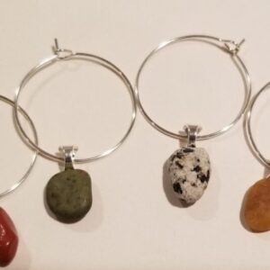 Product image of  Lake Tahoe beach stones/glass – wine glass charm sets