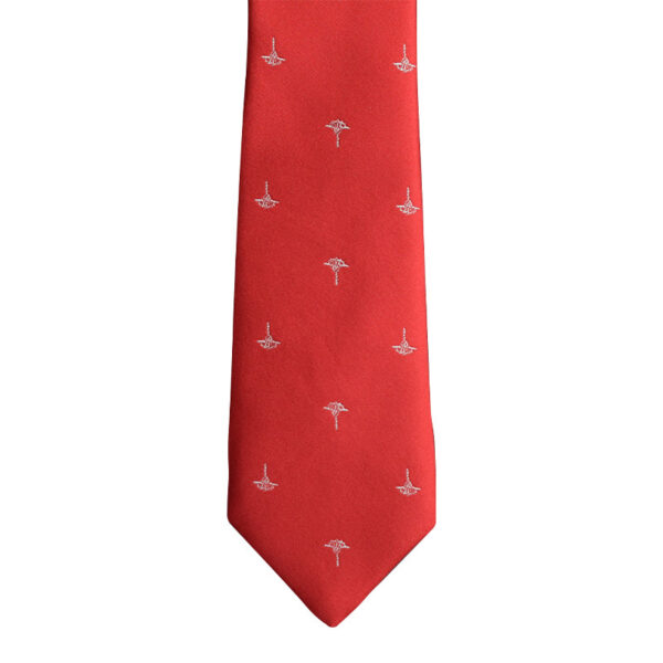 Made in Nevada Red necktie with silver flower