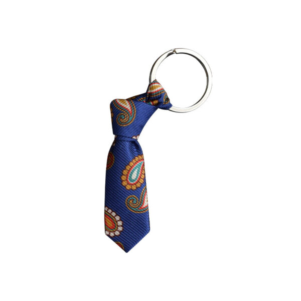 Made in Nevada Blue with paisley mini necktie key chain