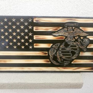Made in Nevada US Marine Corps Mini Wood Flag