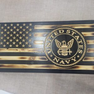 Made in Nevada US Navy Mini Wood Flag