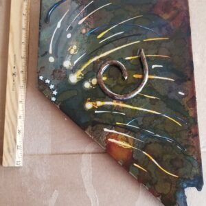 Product image of  Metal Nevada (16″) w inks & glaze wall hanging