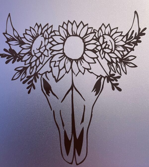 Product image of  Cow Skull with Flower Crown Vinyl Decal