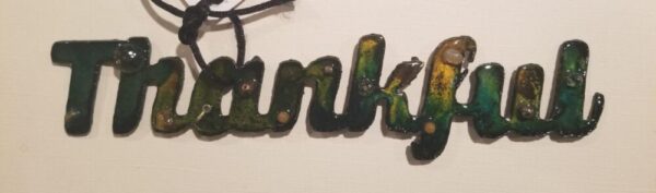 Product image of  Metal, glazed ‘Thankful’
