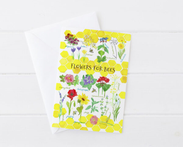 Made in Nevada Flowers For Bees Greeting Card Set Honeycomb Wildflowers