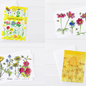 Made in Nevada Flowers For Bees Greeting Card Set Honeycomb Wildflowers