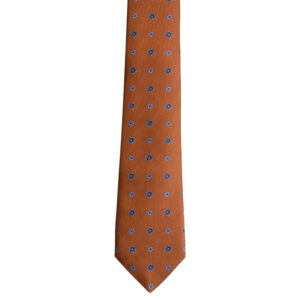 Made in Nevada Burnt orange necktie with blue flowers