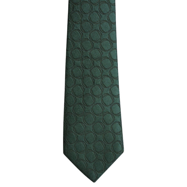 Made in Nevada Dark green necktie with double circles