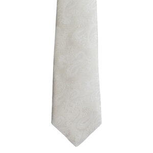 Made in Nevada Off White with white paisley necktie