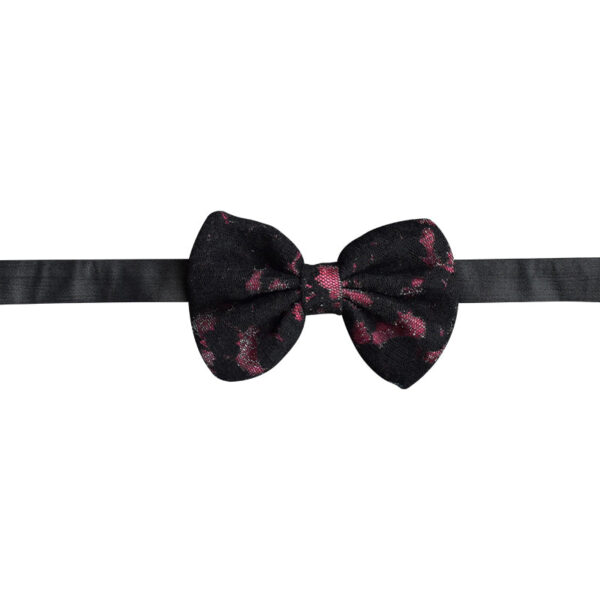 Made in Nevada Black lace bowtie with pink