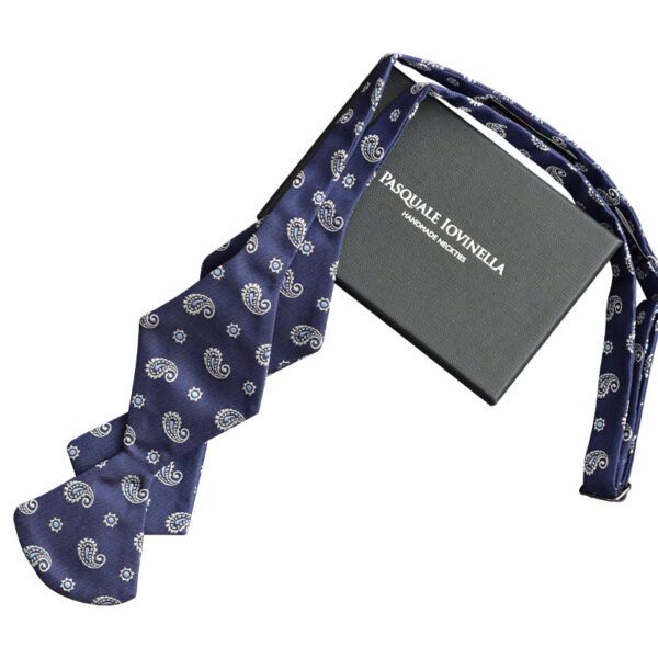 Made in Nevada Dark blue bowtie with white paisley