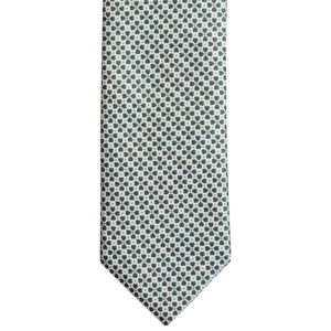 Made in Nevada White necktie with green clover