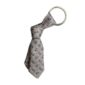 Made in Nevada Tan with blue paisley mini necktie key chain