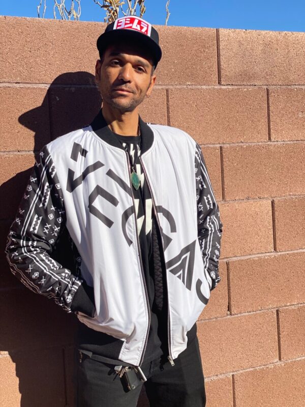 Made in Nevada Duality Gear, Vegas Bound, Black & White Mudcloth, Men’s Bomber Jacket